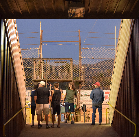 Tunnel into grandstand