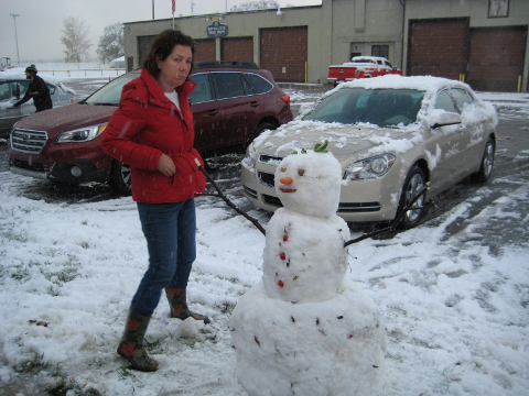 Stephanie and snowman