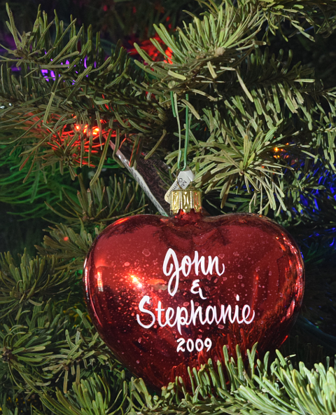 Red heart-shaped ornament