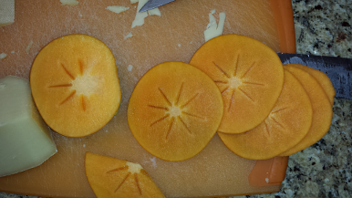 Sliced persimmons