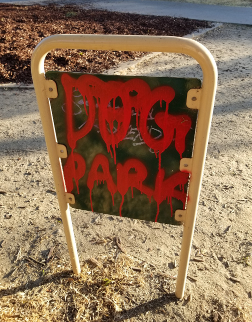 Sign reading "Dog Park"