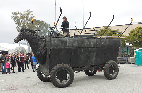 Black horse wagon