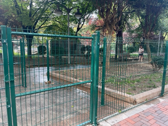 Fenced dog area