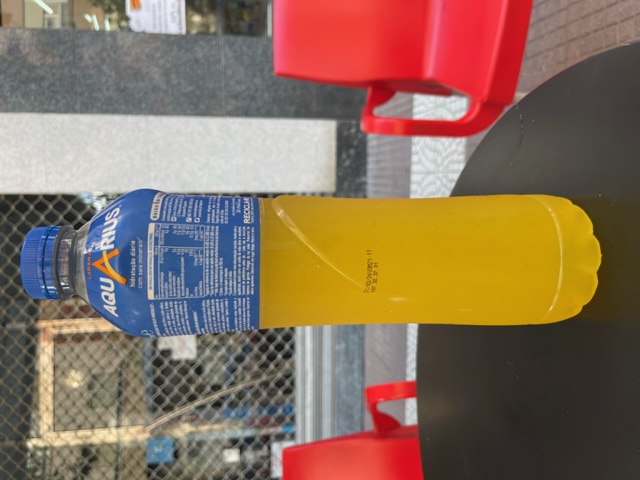 Bottle of Aquarius beverage