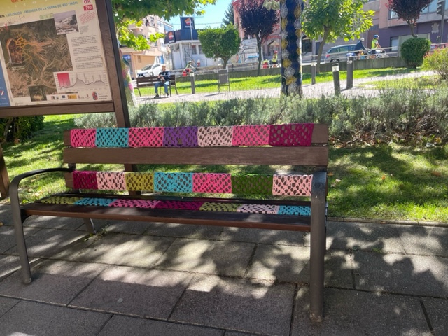 Knitted park bench